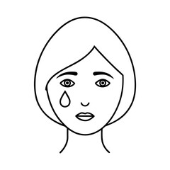 Fototapeta premium Face with teardrop shaped minimalist eyes art Vector illustration