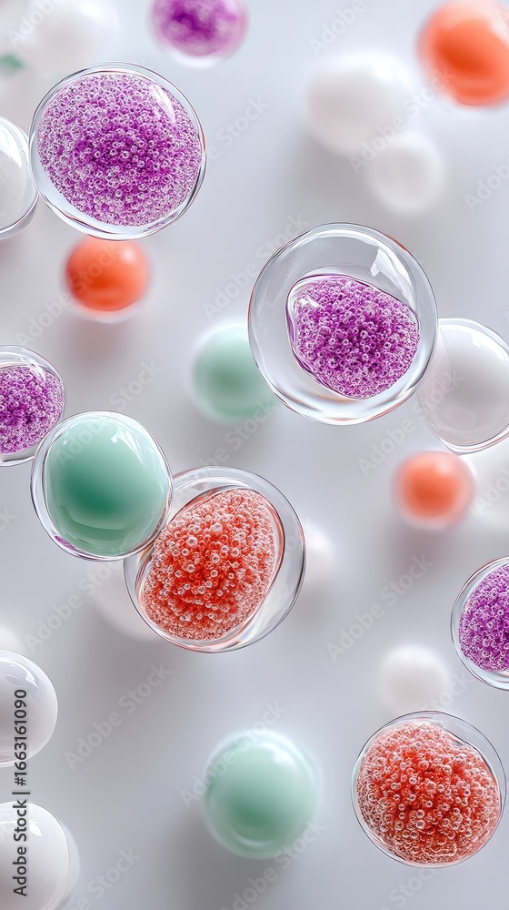 Poster floating abstract blobs in pastel colors