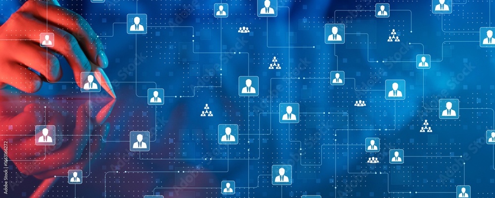 Poster digital networking and team collaboration in virtual systems.