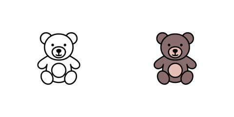 simple teddy bear icon, ideal for children's brands, educational materials, and projects evoking warmth and happiness.