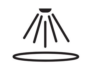 Bright Stage Spotlight Icon in Elegant Minimal Vector Artwork for Theatre Design