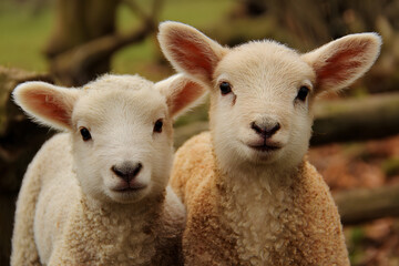 Obraz premium two cute lambs