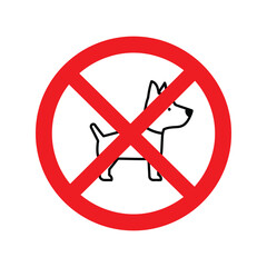 Fototapeta premium No dogs allowed sign vector illustration pet ban symbol animal restriction graphic warning icon