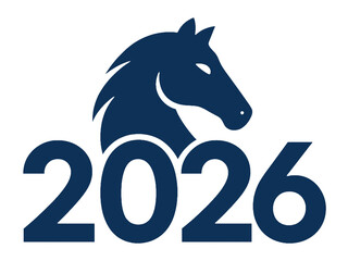 2026 Horse Logo &ndash; Year of the Horse Symbol on Transparent Background