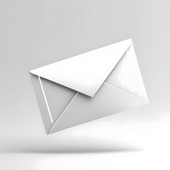 Elegant white envelope floating in a modern, minimalist space conveys messaging and communication delivery