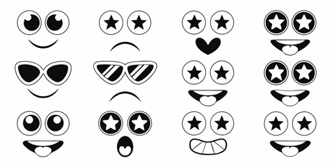 Diverse Set of Cartoon Faces With Various Expressions