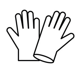 Black and White Illustration of Two Hands Wearing Protective Gloves