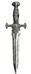 Ornate dagger, isolated, black background, game asset