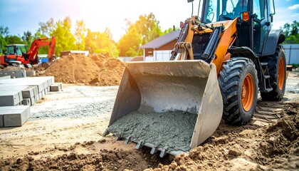 Construction site with bulldozer