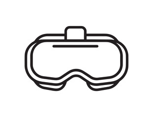Immersive VR Gaming System Icon in Minimalist Futuristic Vector Line Artwork