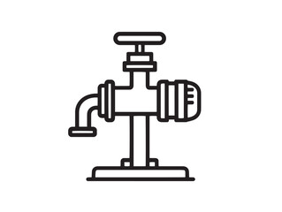 Minimalist Water Pressure Pump Icon for Household and Industrial Vector Artwork