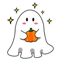 Ghost and pumpkin