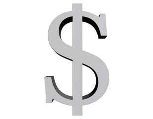 Obraz premium 3D Silver Dollar Sign
