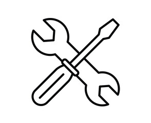 Crossed Wrench and Screwdriver Icons for Maintenance and Repair Services