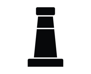 Black and White Icon of Industrial Chimney for Environmental Concept