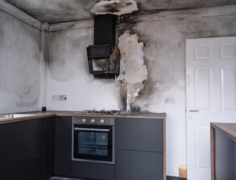 kitchen after a cooker fire
