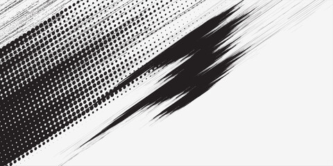 black color pattern gradient grunge texture background. Dots pop art comics sport style  modern vector