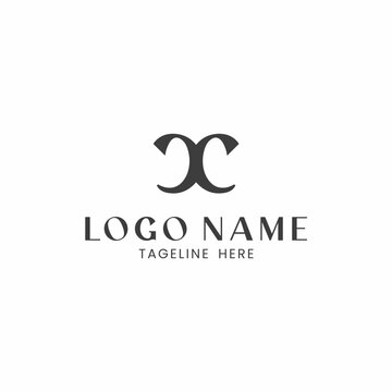Minimalist CC Monogram Logo Design &ndash; Elegant Black Letter Mark Symbol for Branding and Business Identity