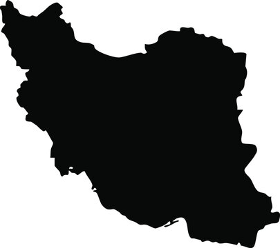 Iran map icon &ndash; simple black silhouette outline of Iranian country map