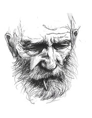 DISEGNO BOZZETTO DI ANZIANO 2 