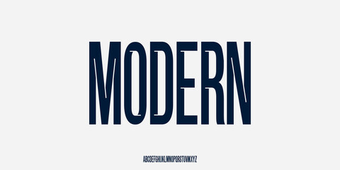 Nice classy Condensed Font. Semi Bold Regular Uppercase Number Typography urban style alphabet fonts for fashion, sport, technology, digital, movie, logo design, vector illustration
