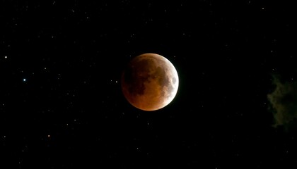 Red Moon in Night Sky
