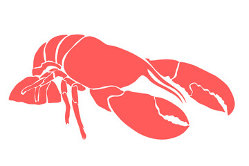 Lobster flat illustration clipart icon 