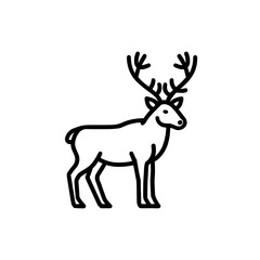Simple Caribou black flat Icon