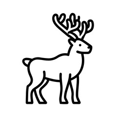Simple Caribou black flat Icon
