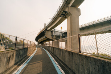 View of Shimanami Kaido and Cycling Road, Japan. Bridge