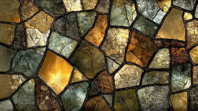 Mosaic Harmony: An Abstract Animation of Interlocking Geometric Stone Elements