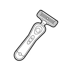 A black and white electric razor illustration line art of a coloring page