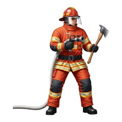 fireman with fire extinguisher
