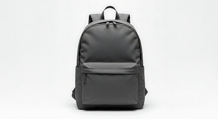 Fototapeta premium Stylish and Minimalist Gray Backpack Isolated on a Clean White Background