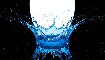 Splash of vibrant blue liquid