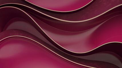 Flowing red satin and pink silk fabric with a smooth, luxurious texture create a soft, abstract backdrop
