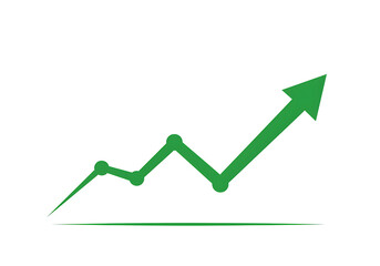 Upward Green Growth Line Graph Icon