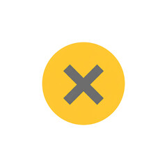 Fototapeta premium Cancel Icon in Yellow Circle