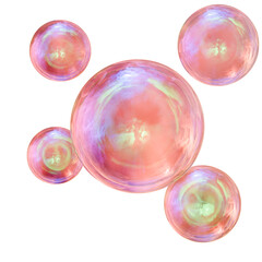 3D Rendered Bubbles with Iridescent Color 