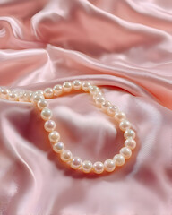 pearl necklace on silk