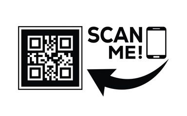 QR code scan icon set. Scan me frame. QR code scan for smartphone. QR code for mobile app, payment and identification. Vector illustration.