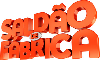 selo 3d saldao de fábrica logotipo varejo para campanhas publicitarias
