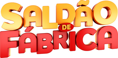 selo 3d saldao de fábrica logotipo varejo para campanhas publicitarias
