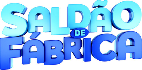 selo 3d saldao de fábrica logotipo varejo para campanhas publicitarias
