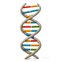 Colorful DNA strand model representing genetic science and biology  