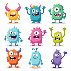 Fun, friendly monsters for kids, playful designs for children's projects