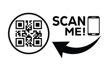 QR code scan icon set. Scan me frame. QR code scan for smartphone. QR code for mobile app, payment and identification. Vector illustration.