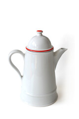 Ceramic coffee pot isolated on a white background