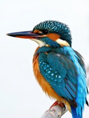 Colorful kingfisher bird perched on a branch nature photography outdoor environment close-up view