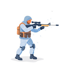 Illustration of a soldier aiming a sniper rifle